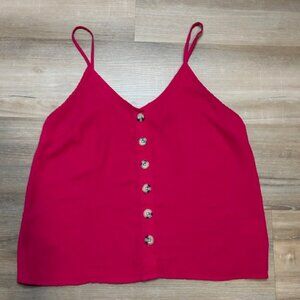❤️ Women’s Red Button-Front Cami Top – Size Small ❤️